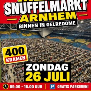 Mega Snuffelmarkt GelreDome Arnhem BINNEN ivm verwachte regen